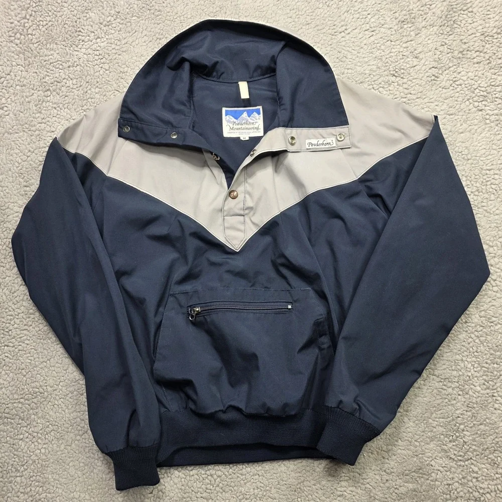 Men's Vintage 90's Powderhorn Mountaineering Colorblock Anorak Ski Jacket Sz Med - Picture 7 of 15